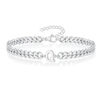 Couples Letter Initial Cuban Bracelet