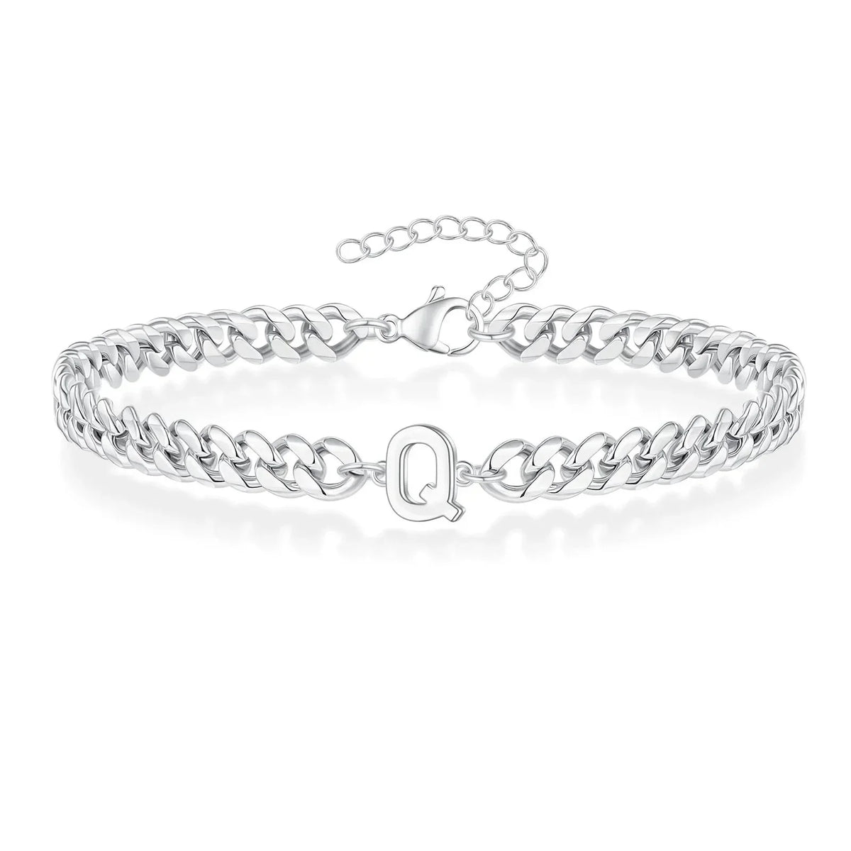 Couples Letter Initial Cuban Bracelet
