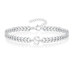 Couples Letter Initial Cuban Bracelet