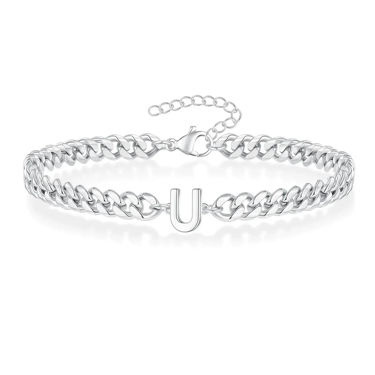Couples Letter Initial Cuban Bracelet