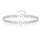 Couples Letter Initial Cuban Bracelet