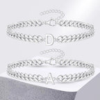 Couples Letter Initial Cuban Bracelet