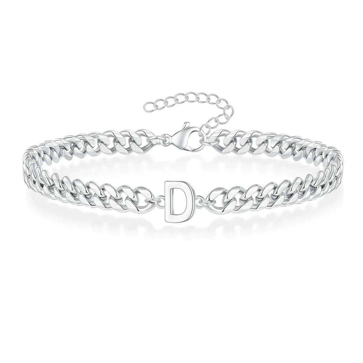 Couples Letter Initial Cuban Bracelet