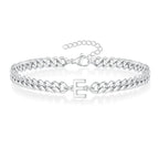 Couples Letter Initial Cuban Bracelet