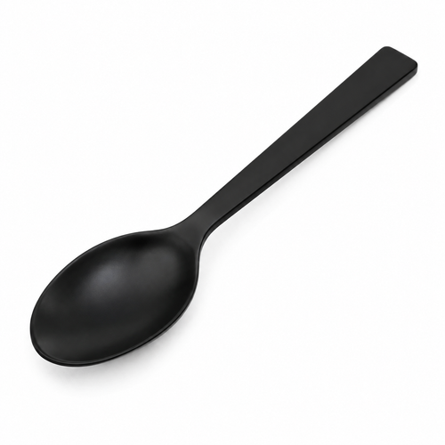 Naldony stainless steel table spoon with black finish.