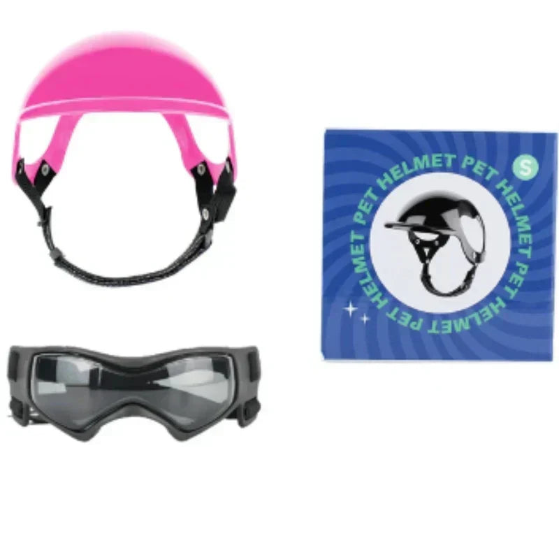 Dog Helmet with Goggles for Eye Protection