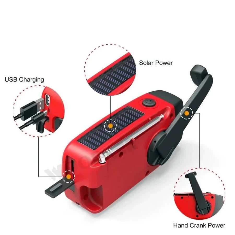 All in One Emergency Radio with Solar Power and Power Bank