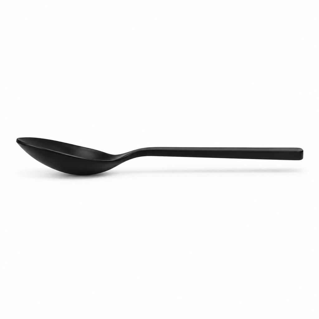 Modern design black stainless steel spoon.
