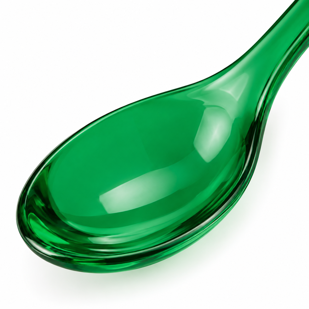 Stylish green soup spoon for dining
