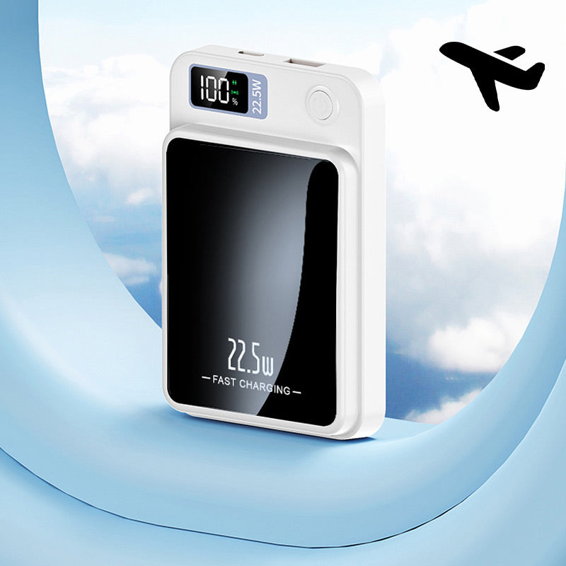 Magnetic wireless power bank with LED display