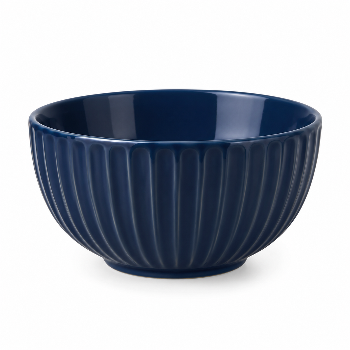 Deep blue ceramic bowl with elegant design.