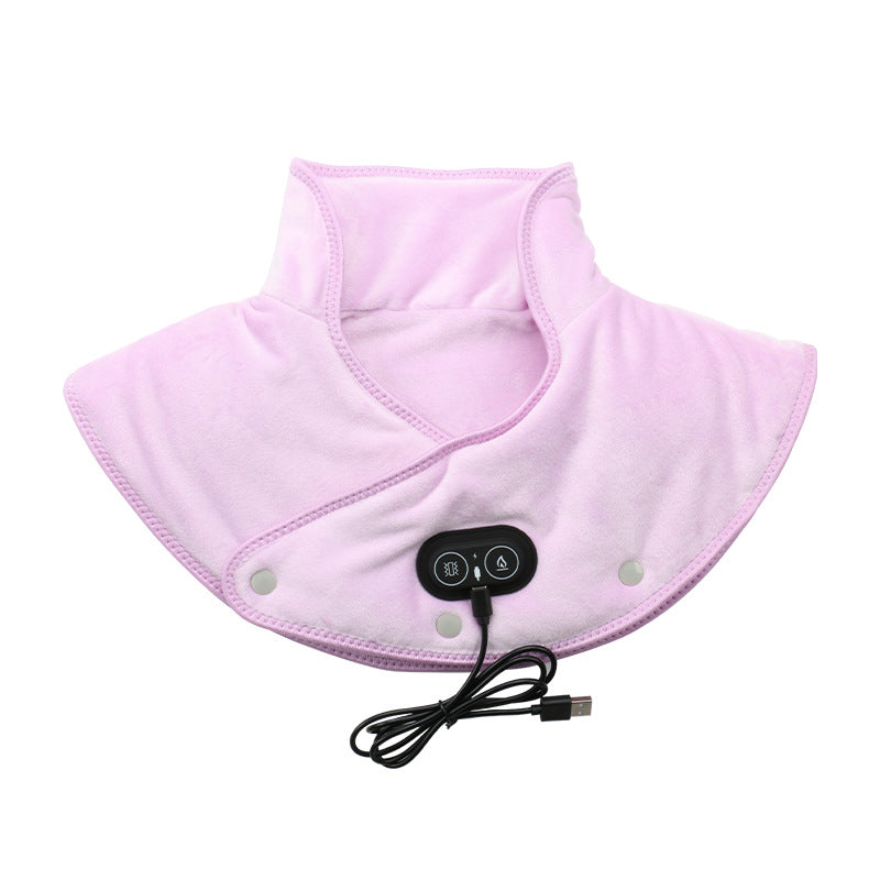 Electric neck and shoulder heating pad with vibration