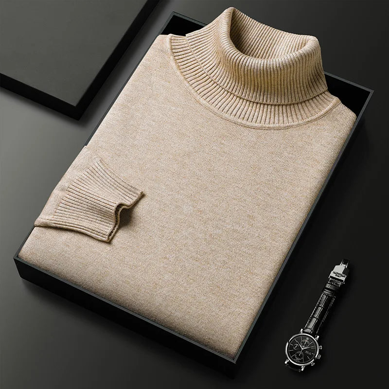 Men's fine knit roll neck jumper