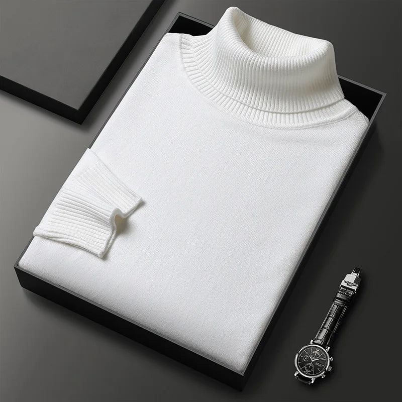 Men's fine knit roll neck jumper