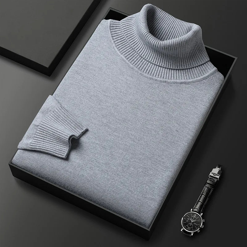 Men's fine knit roll neck jumper