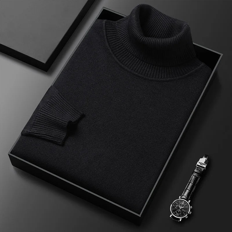 Men's fine knit roll neck jumper
