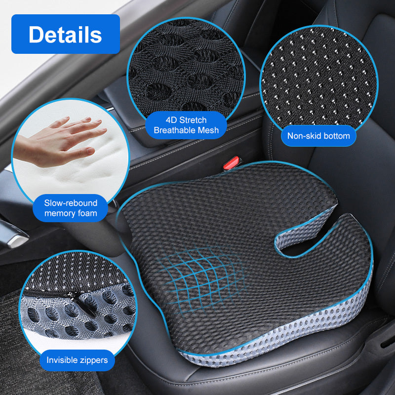 Ergonomic Seat Cushion Triacomfort | Triangular Shape with Memory Foam | Breathable & Pressure-Relieving | For Car & Off