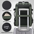 Expandable 26–45L Waterproof Travel Backpack with Laptop Sleeve & Duffle Carry