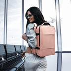 Expandable 26–45L Waterproof Travel Backpack with Laptop Sleeve & Duffle Carry