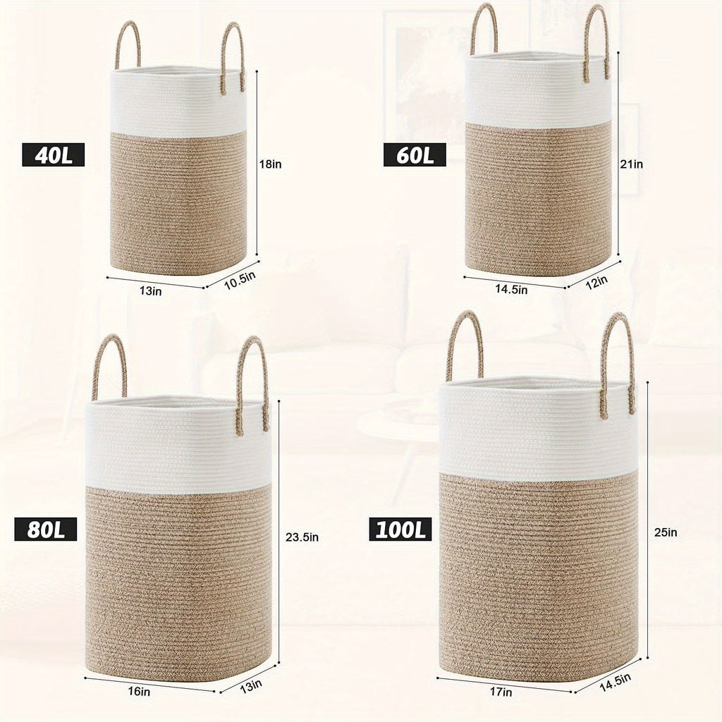 Extra Large Woven Laundry Basket - Space for All Your Things, Durable and Practical