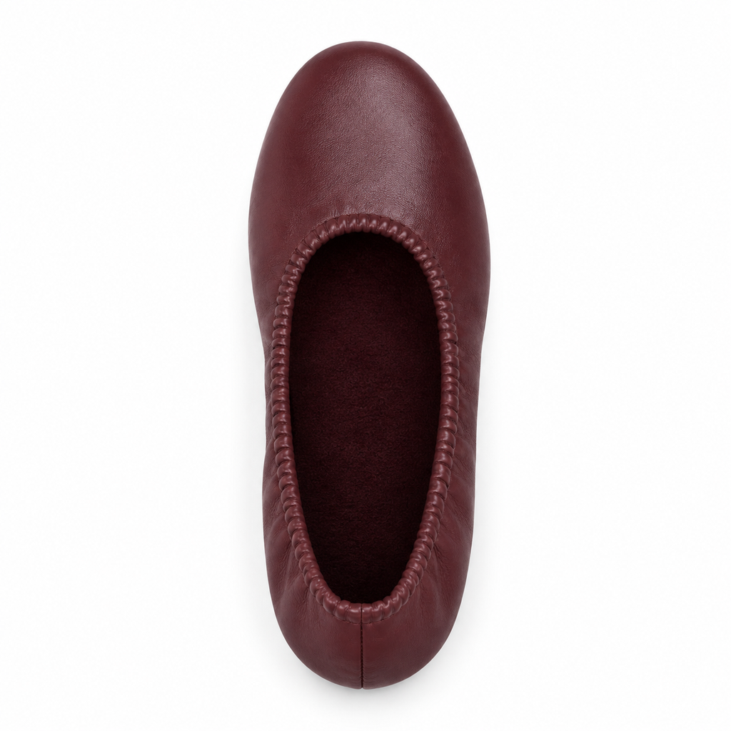Bottom view showing flexible sole of ballet flat