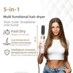 5-in-1 hair styler with automatic curler, hair dryer and smoothing brush