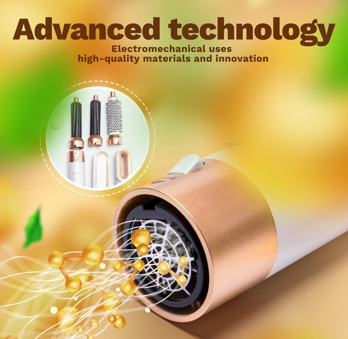 5-in-1 hair styler with automatic curler, hair dryer and smoothing brush