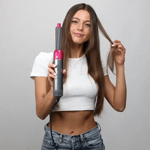 5-in-1 hair styler with automatic curler, hair dryer and smoothing brush