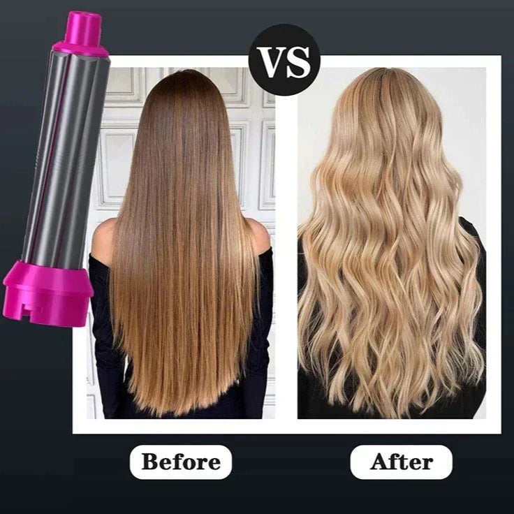 5-in-1 hair styler with automatic curler, hair dryer and smoothing brush