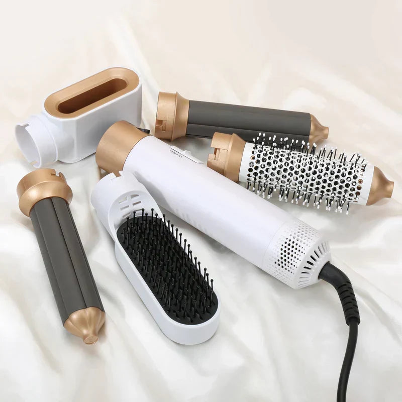 5-in-1 hair styler with automatic curler, hair dryer and smoothing brush