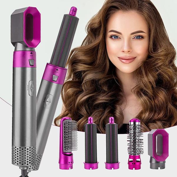 5-in-1 hair styler with automatic curler, hair dryer and smoothing brush