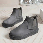 Women's fur lined winter ankle boots with elasticated sides