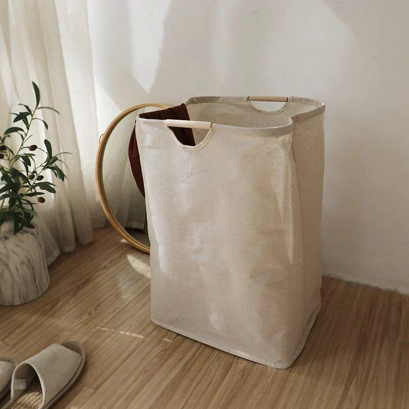 Foldable Cotton-Linen Storage Bin with Japanese Style