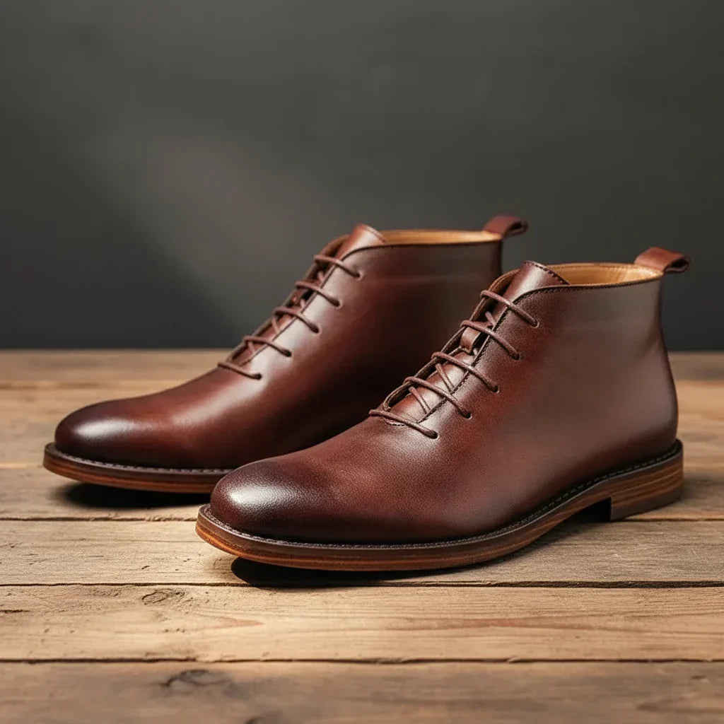 Naldony Robbin – Hand-Finished Genuine Leather Ankle Boots for Men