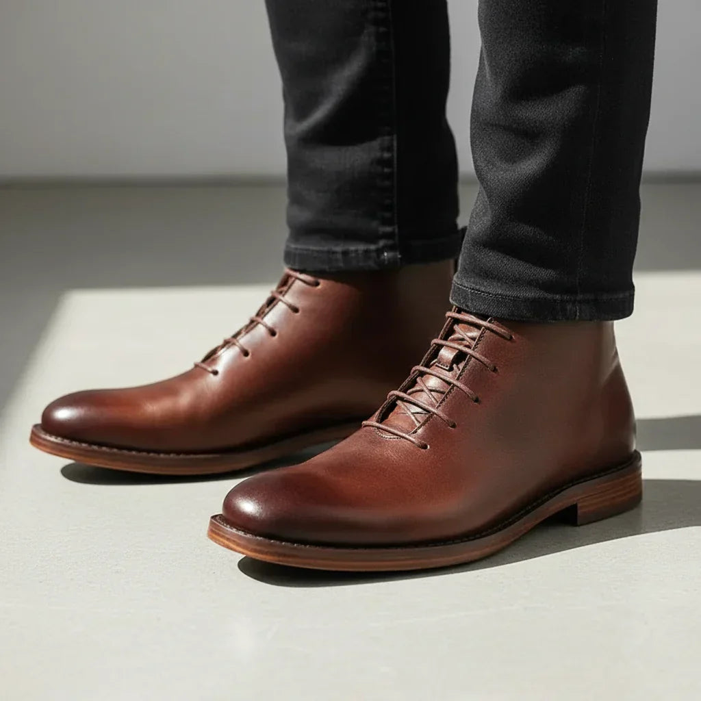 Naldony Robbin – Hand-Finished Genuine Leather Ankle Boots for Men