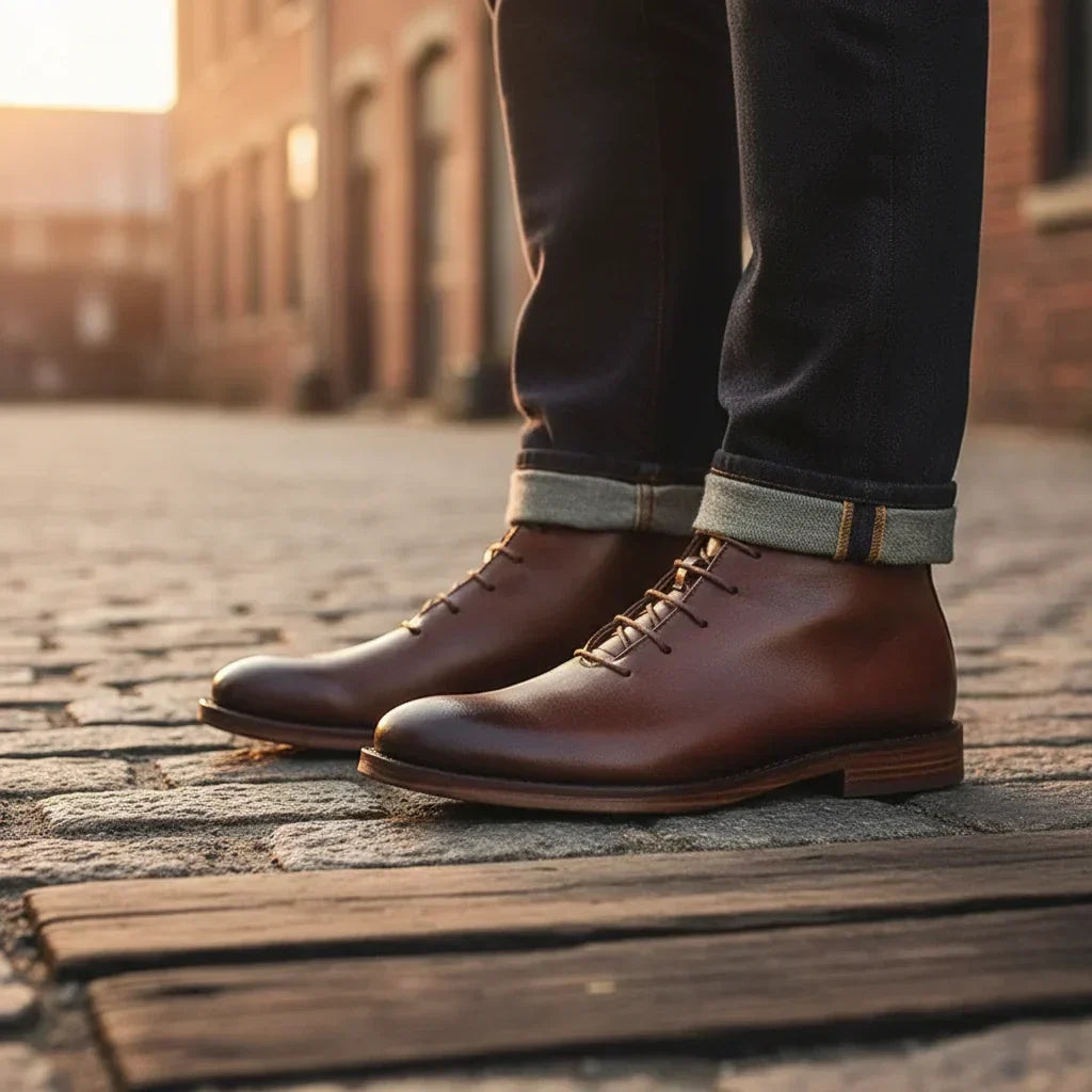 Naldony Robbin – Hand-Finished Genuine Leather Ankle Boots for Men