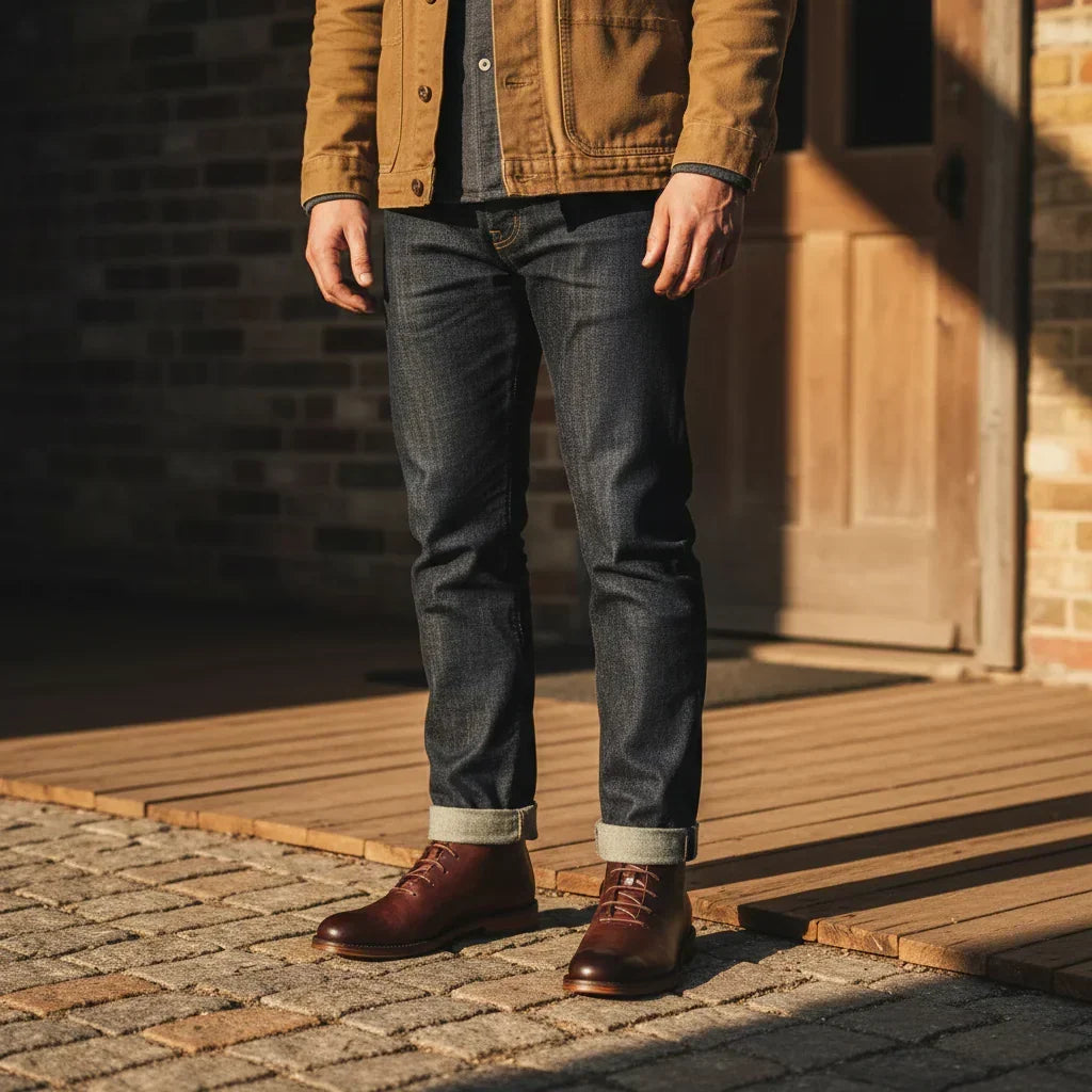 Naldony Robbin – Hand-Finished Genuine Leather Ankle Boots for Men