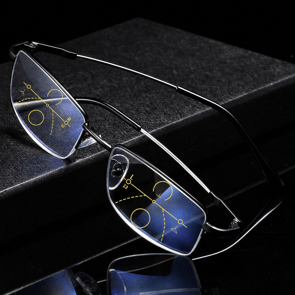 Progressive multifocal reading glasses, +1.00 to +4.00