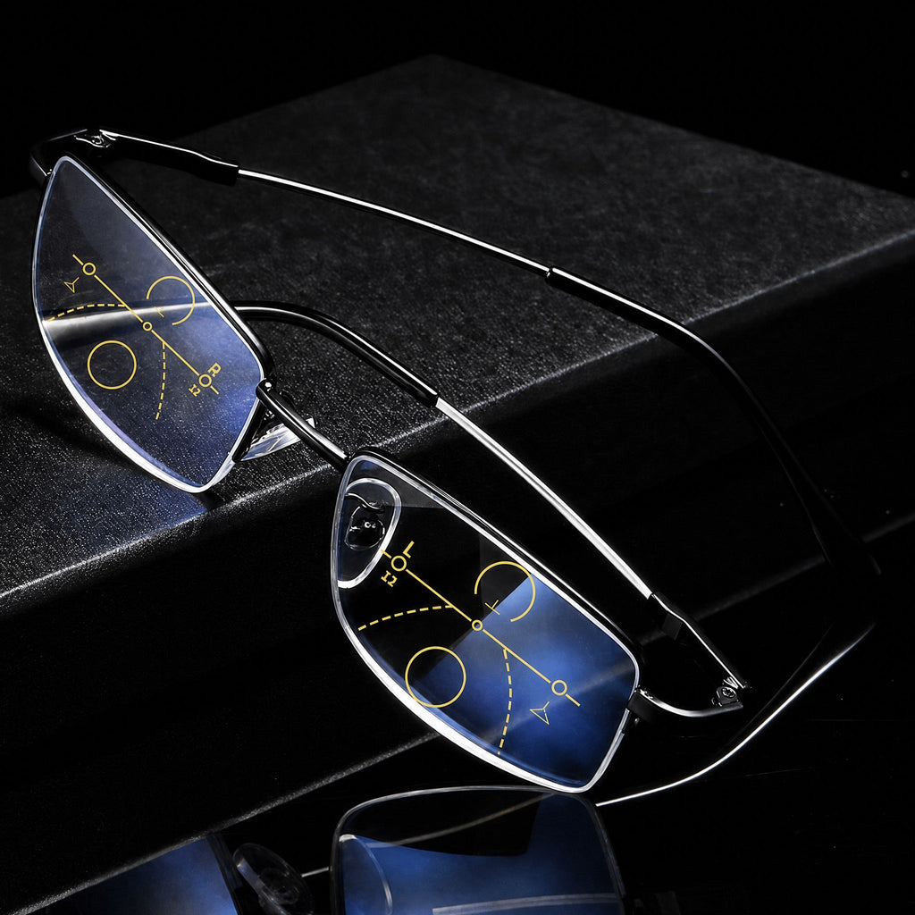 Progressive multifocal reading glasses, +1.00 to +4.00