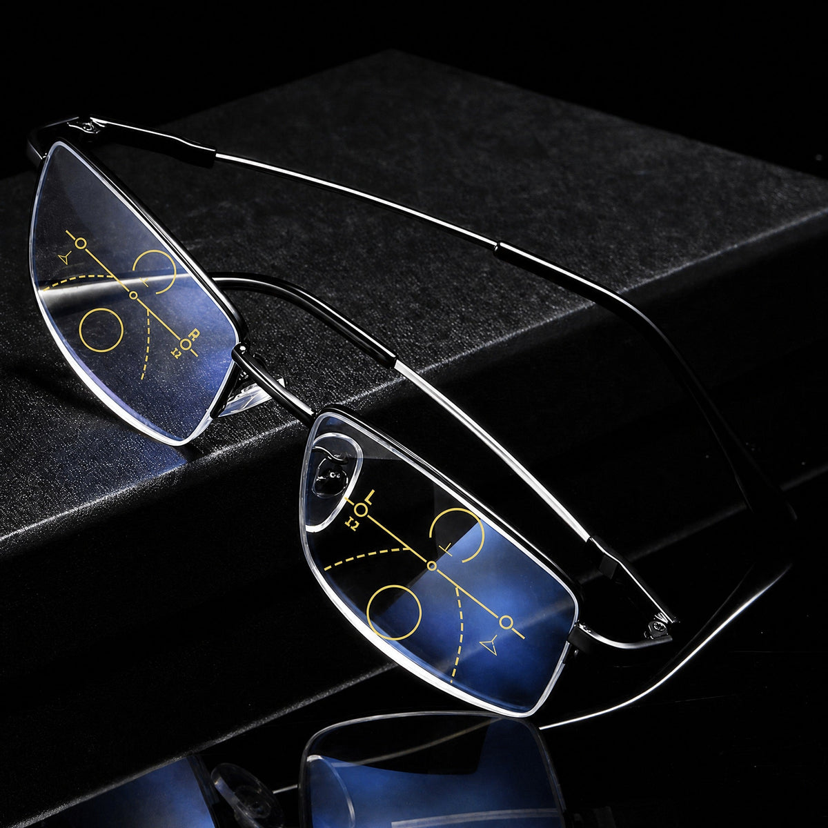 Progressive multifocal reading glasses, +1.00 to +4.00