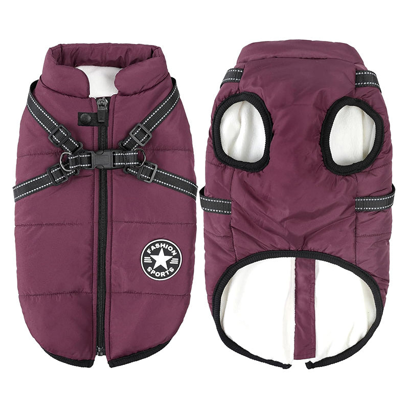 3-in-1 Winter Coat for Dogs with Harness | Padded, Waterproof and Windproof