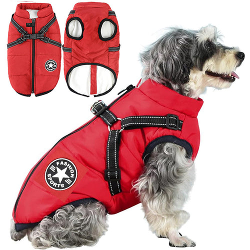 3-in-1 Winter Coat for Dogs with Harness | Padded, Waterproof and Windproof