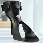 Adjustable orthopaedic support for foot drop with breathable lining and ankle stabilisation