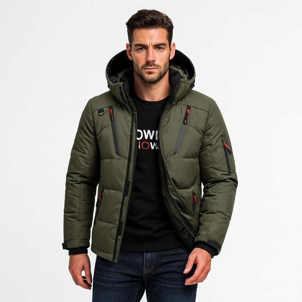 Nordfall Men’s Winter Parka – Quilted, Fleece-Lined, Windproof and Waterproof