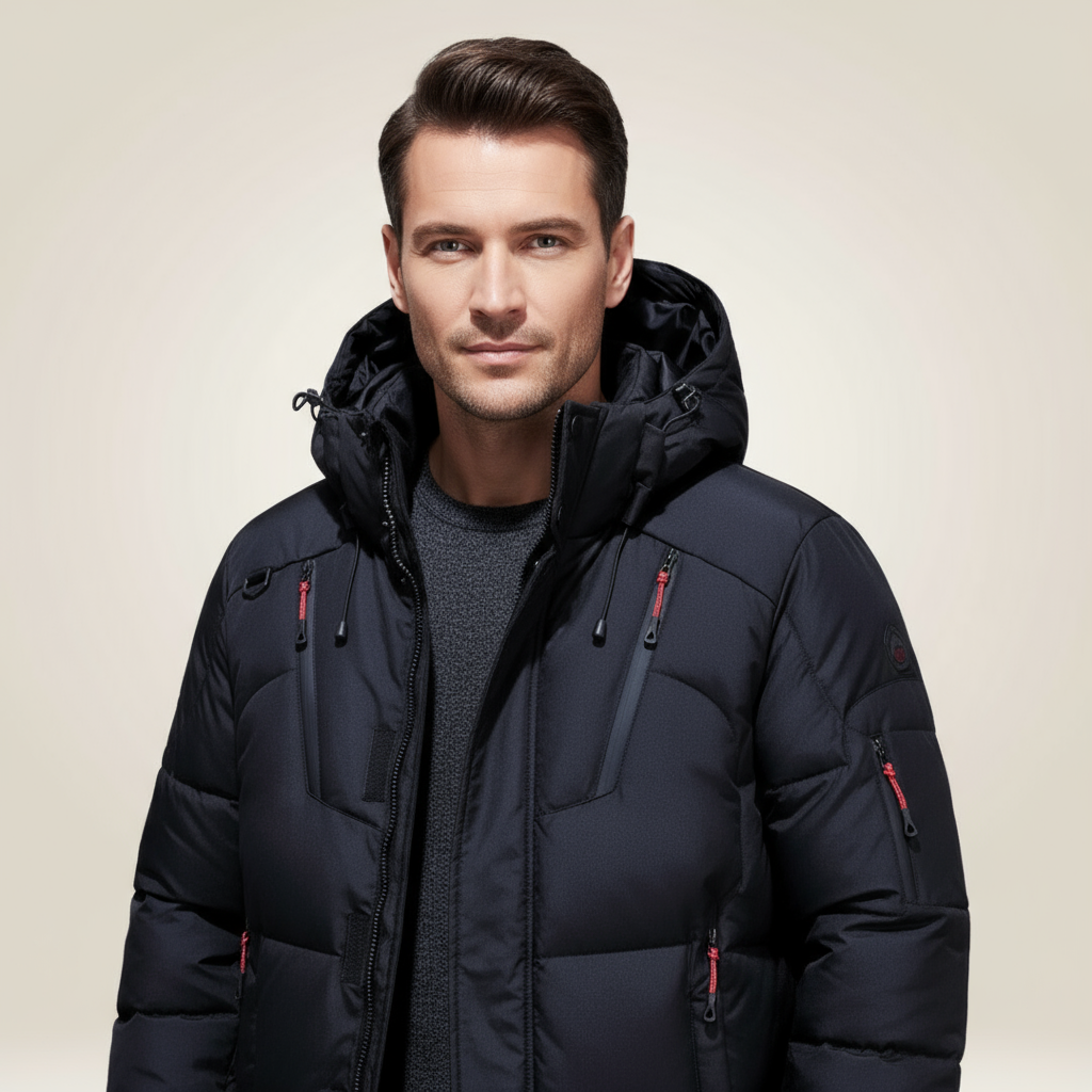Nordfall Men’s Winter Parka – Quilted, Fleece-Lined, Windproof and Waterproof