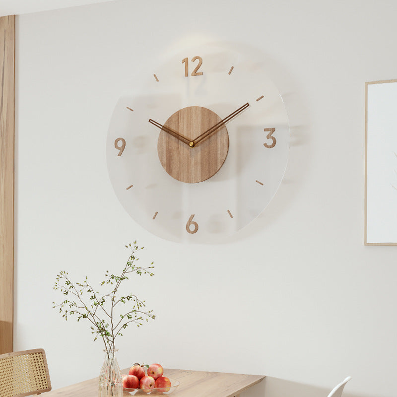 Minimalist wooden wall clock – Scandinavian style, 30 cm
