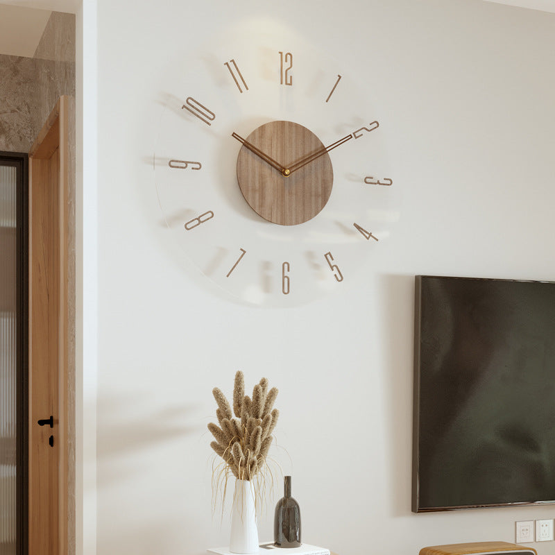 Minimalist wooden wall clock – Scandinavian style, 30 cm