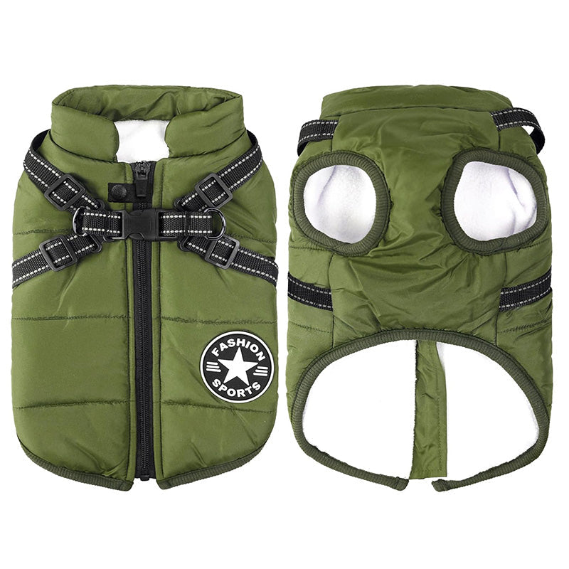 3-in-1 Winter Coat for Dogs with Harness | Padded, Waterproof and Windproof