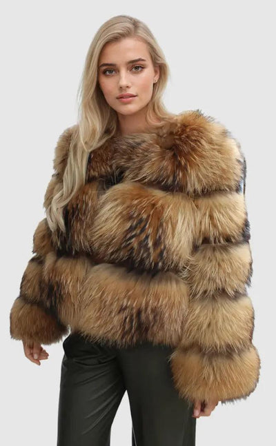 Women’s faux fur jacket with long sleeves
