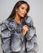 Women’s faux fur jacket with long sleeves